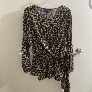 ELOQUII Leopard Wrap top